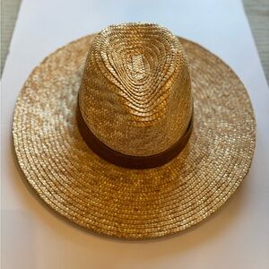 GIGI PIP Isla Natural Straw Fedora Hat with Suede Band